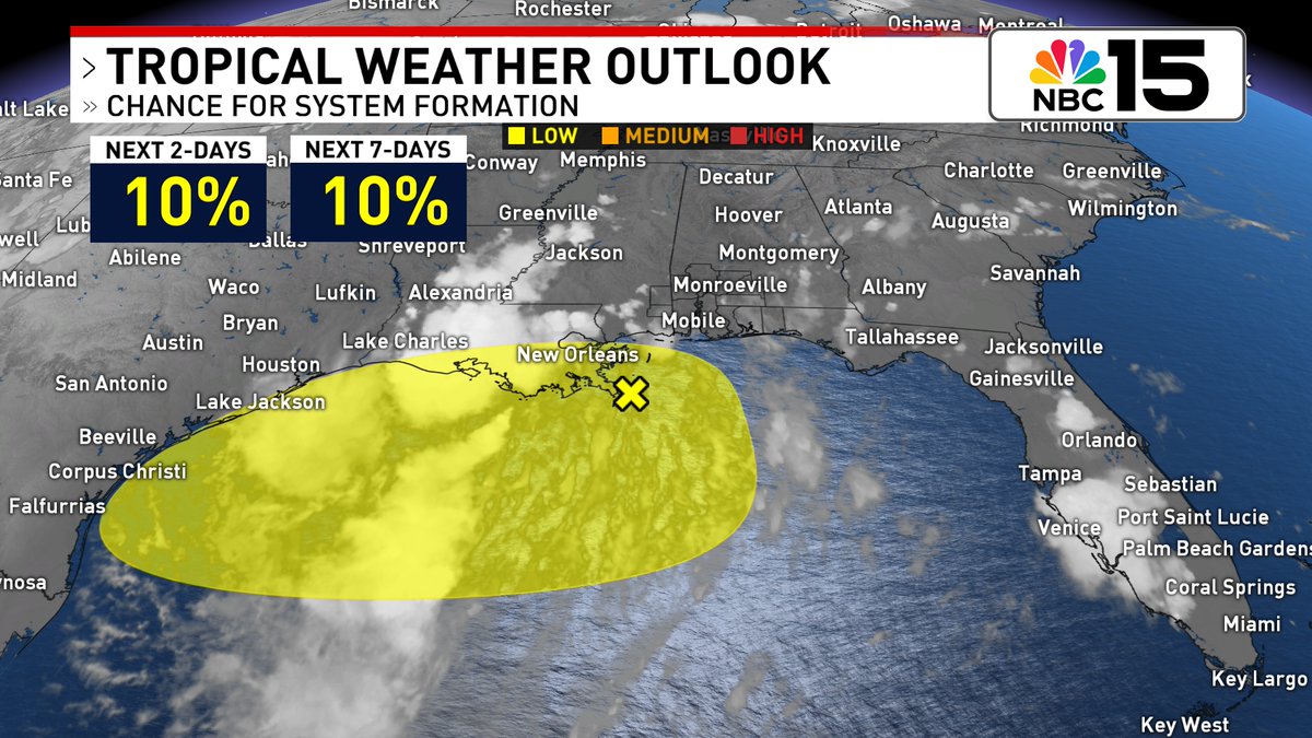 Kelly_WPMI's tweet image. Still a low chance the disturbance moving across the northern Gulf develops. It will move into Texas this weekend. @mynbc15
mynbc15.com/weather