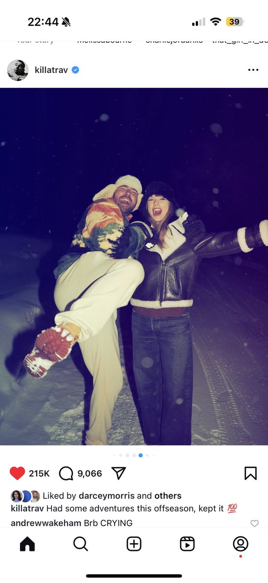 loverofrep13's tweet image. TAYLOR ON TRAVIS INSTAGRAM! ❤️❤️