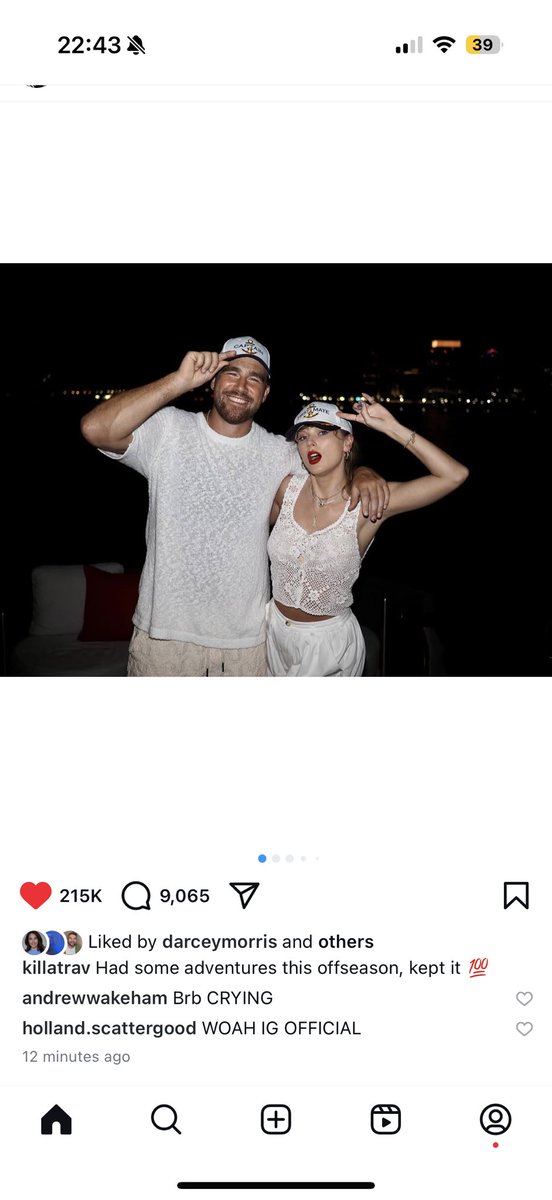 loverofrep13's tweet image. TAYLOR ON TRAVIS INSTAGRAM! ❤️❤️