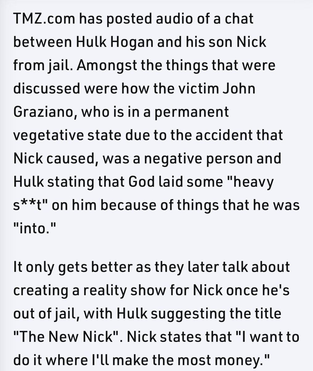 OnTheRecordSC's tweet image. Everyone out here memorializing Hulk Hogan like he was a national treasure, but forget he blamed the victim of his son’s DUI for ending up in a coma and was caught on tape making vile racist remarks.
But sure, let’s pretend that never happened. 🙄
The selective memory is wild.