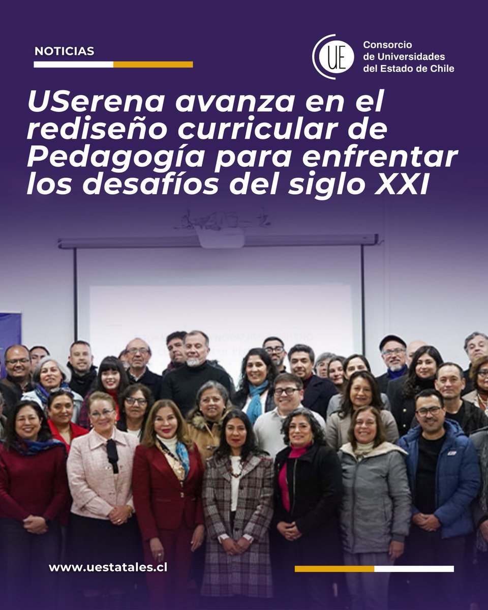 Consorcio de Universidades del Estado de Chile (@uestatales) on Twitter photo 📚 La <a href="/userena/">U. de La Serena</a> presentó los avances del proceso de rediseño de sus carreras de Pedagogía, en una nueva jornada de trabajo que reunió a académicos y autoridades para analizar los desafíos formativos del sistema educativo actual.
Lee la nota ➡ buff.ly/G9lGLRk 📚 La <a href="/userena/">U. de La Serena</a> presentó los avances del proceso de rediseño de sus carreras de Pedagogía, en una nueva jornada de trabajo que reunió a académicos y autoridades para analizar los desafíos formativos del sistema educativo actual.
Lee la nota ➡ buff.ly/G9lGLRk