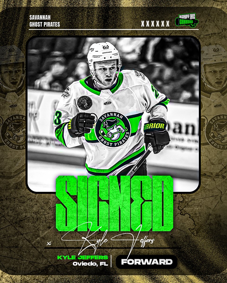 SavGhostPirates's tweet image. The Ghost Pirates have signed forwards Kyle Jeffers and Connor Gregga to ECHL deals for the 2025-26 season! #ReadyTheCannons
➡️ghostpirateshockey.com/news/2025/07/g…
