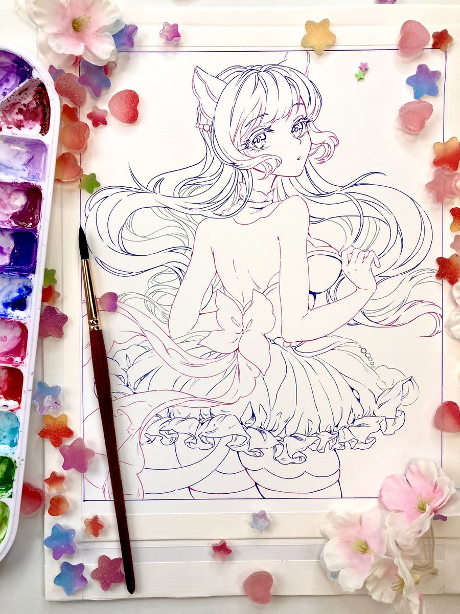 oakteaparty's tweet image. Starting a new piece today! My OC Oki 💖💓💕
Live now painting cuuute anime girls in watercolor! 🎉💖💕
🎉 twitch.tv/OakteaParty 💫
