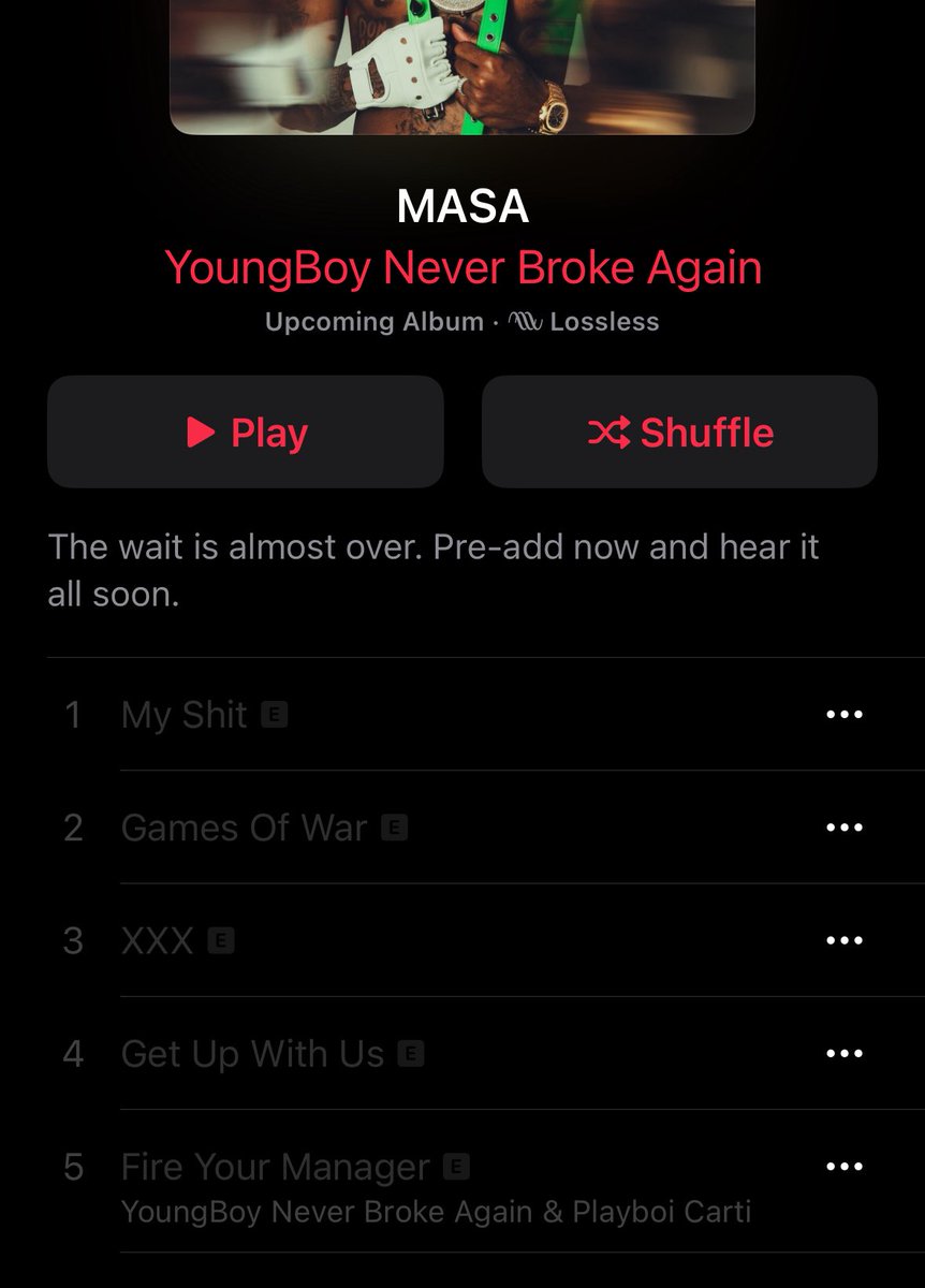CartiCharts_'s tweet image. NBA YOUNGBOY & PLAYBOI CARTI
"FIRE YOUR MANAGER"
OUT TONIGHT ON "MASA" 💚🧛🏾♀️
004KT