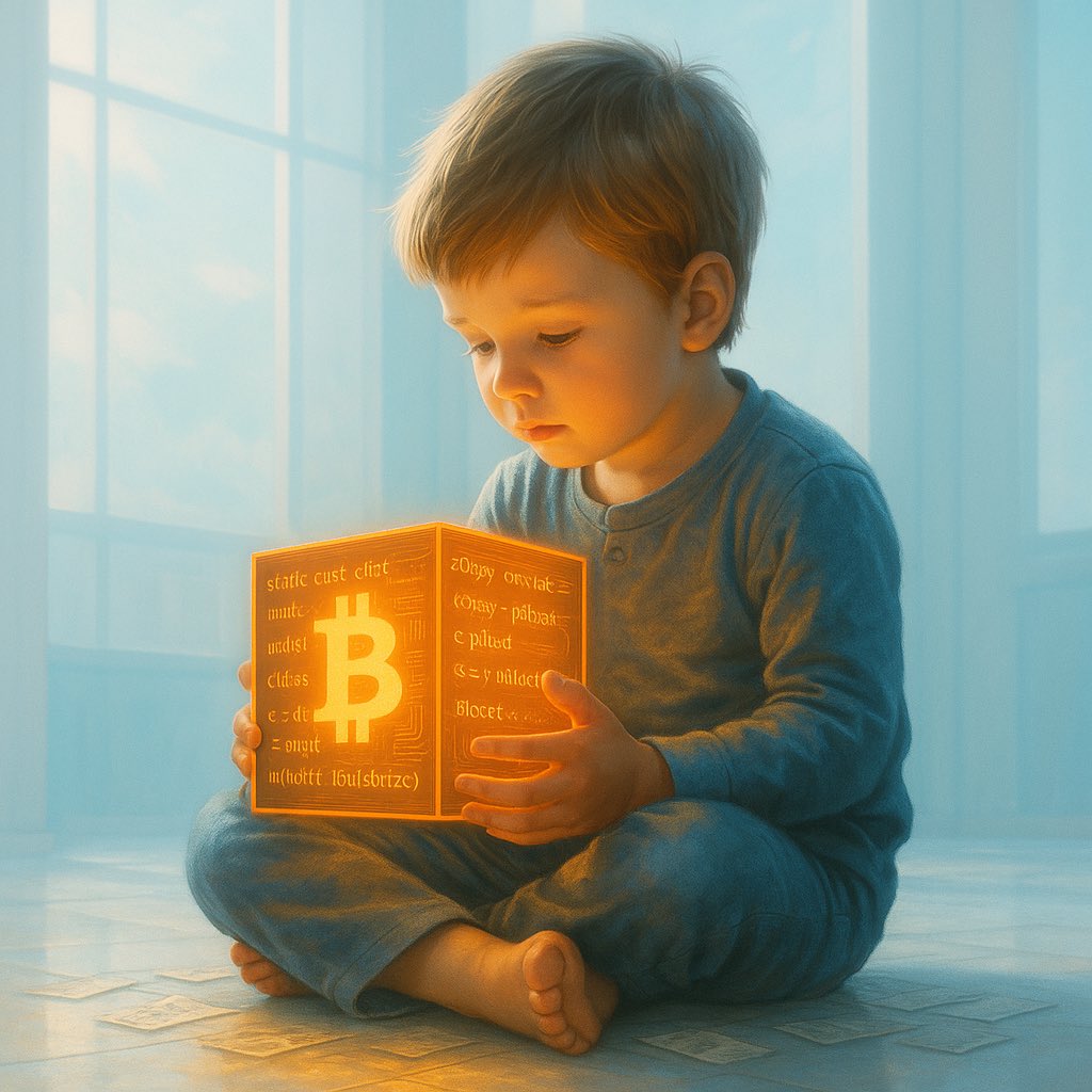 the100blocks's tweet photo. He doesn’t know what fiat is.
He doesn’t have to.
Bitcoin is already in his hands.

#Bitcoin #WeAreAllSatoshi #FixTheMoney #BitcoinFuture #OrangeCode #ProofOfWork #SoundMoney https://t.co/RaLqJZPItb