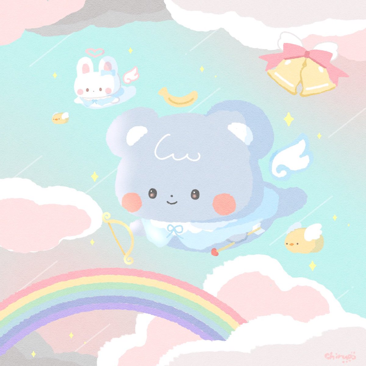chiru_soda's tweet image. ほっぺフレンズエンジェルズ出動❣

『おはよう〜🎵今日もがんばろうね🤍』
