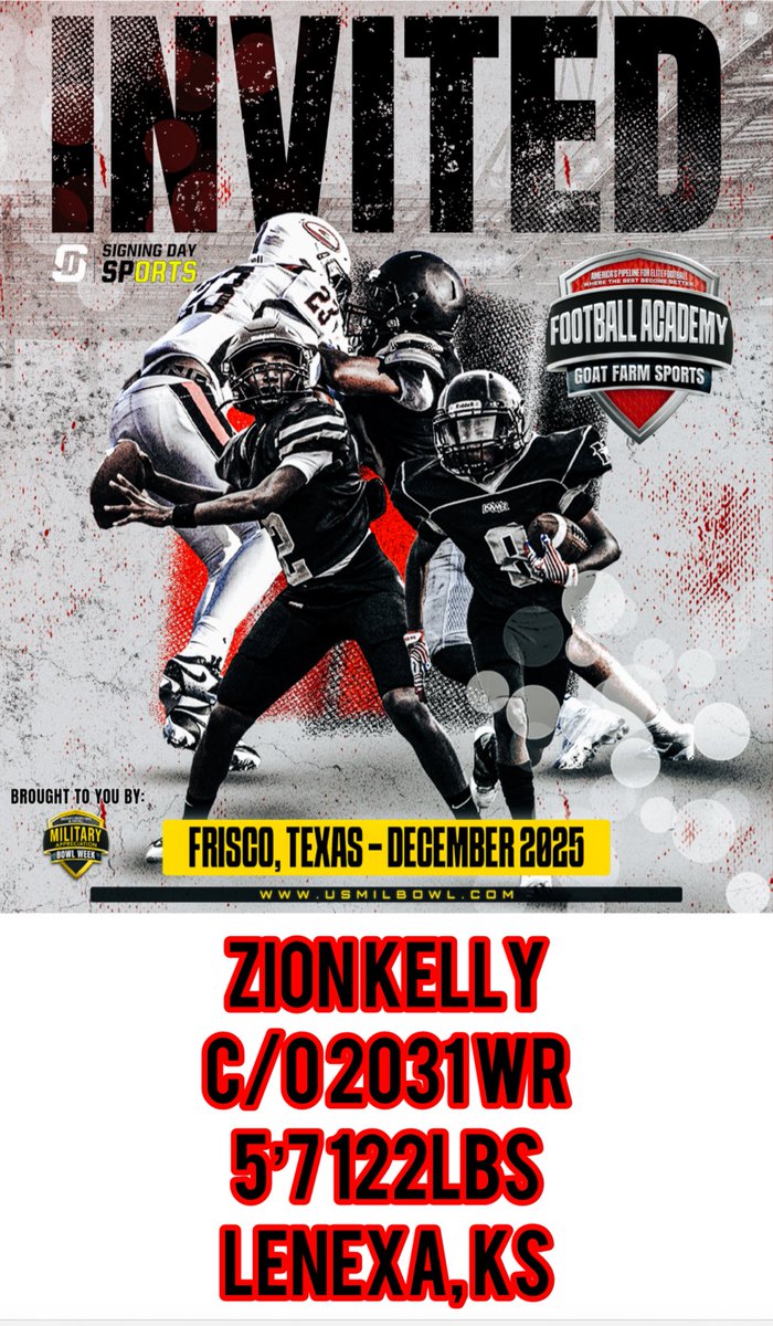 Chris Kelly (@kell_isle) on Twitter photo The boy received his official invite to #TheFootballAcademy-thank you <a href="/USArmyBowl/">Military Appreciation Bowl Week</a> and <a href="/GregCooperUSA/">Natl Recruiting Dir | Military Appreciation Bowl</a> The boy received his official invite to #TheFootballAcademy-thank you <a href="/USArmyBowl/">Military Appreciation Bowl Week</a> and <a href="/GregCooperUSA/">Natl Recruiting Dir | Military Appreciation Bowl</a>
