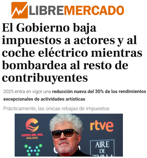 CCivicaCatalana's tweet photo. Menos mal que tenemos un gobierno progresista que sube el IVA de la electricidad, el aceite y la verdura a los ricos para proteger a vulnerables como Almodóvar. https://t.co/BIlQKzmFNU