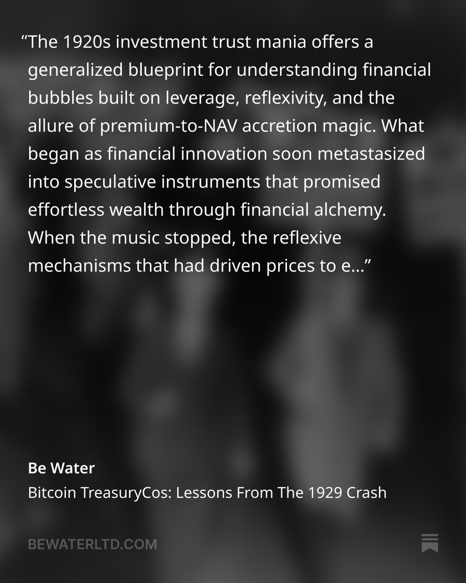 MAMA MIA!! Bitcoin/Crypto investment trust mania as a 1920s fractal  indeed!! Bitcoin TreasuryCos: Lessons From The 1929 Crash - Speculative  Attack! Part III https://t.co/5bVnPMIMk8 - @bewaterltd