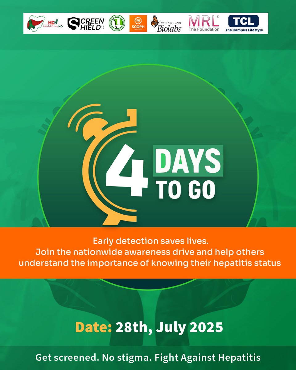 🚀Just 4 days to go.
Every voice counts and every action matters!

🦠This World Hepatitis Day, let’s stand together for health and work together for a hepatitis-free future.