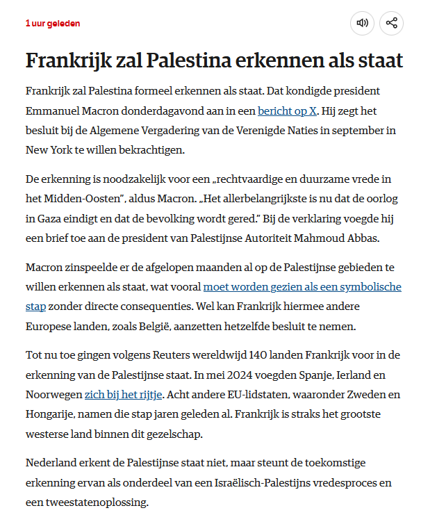 140 landen gingen Frankrijk al voor. Alleen de hardcore sputtert nog wat. 
De wereldgemeenschap moet nu om deze getraumatiseerde staten heen gaan staan. En om te beginnen Israël ontwapenen, zoals met Duitsland gebeurde na WO2.