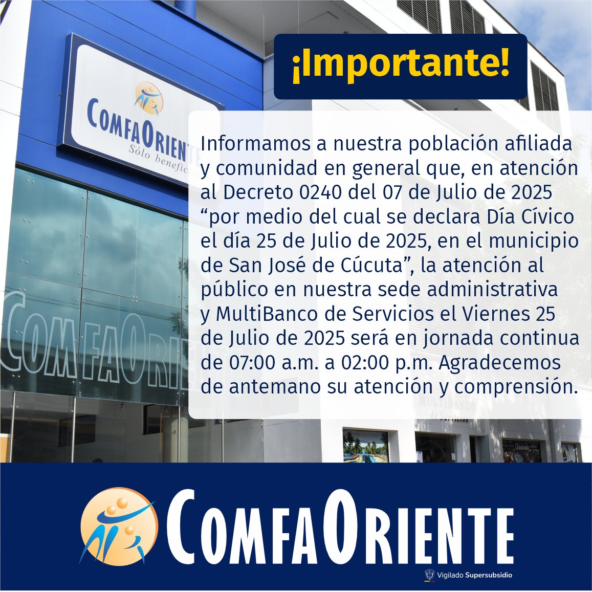 🚨 ¡Aviso de interés! 🚨

#ComfaOriente #LaCajaDeLosBeneficios