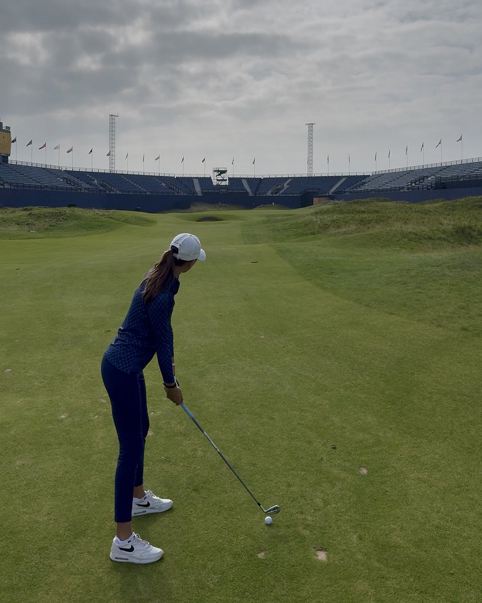 GabbyHerzig's tweet photo. Played Royal Portrush today. Some thoughts:

-What golf course was Scottie playing? 
-Don’t wear cropped pants, the rough is thorny. 
-Everyone knows Calamity Corner, but No. 13 “Feather Bed” is my favorite hole name. 
-The 18th grandstand at @TheOpen is the best in golf. https://t.co/hQ2evldzs7