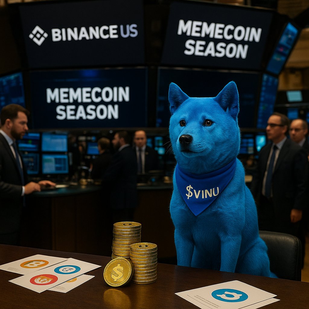VinuPixels's tweet image. Memecoin season at Binance US… time for the one with utility. $VINU 💙🐕 @BinanceUS