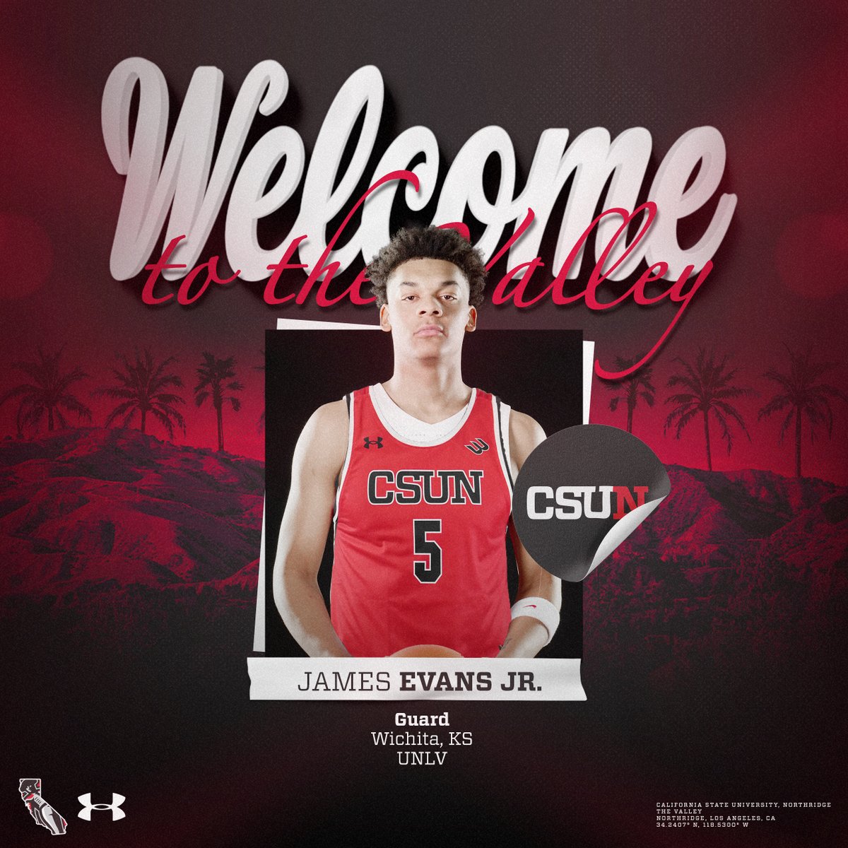 CSUNMBB's tweet image. Excited to watch this one 👀
James Evans Jr. averaged 20 PPG in high school and comes to CSUN after spending his freshman season at UNLV.
#GoMatadors
