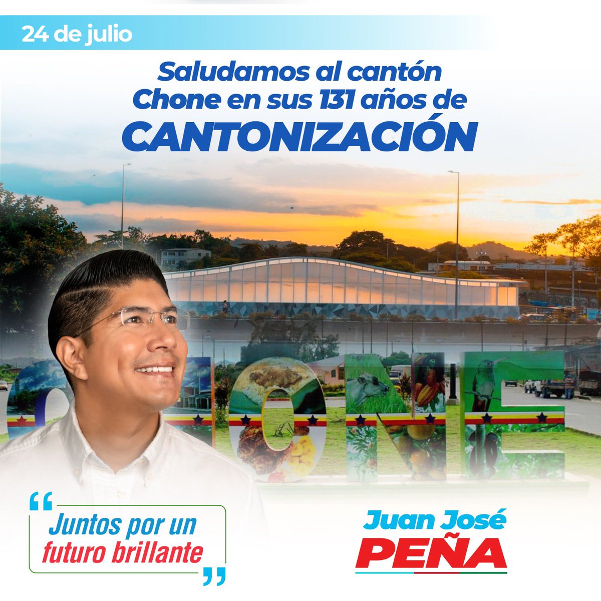 Con mucho cariño y respeto saludos a nuestro hermano Cantón Chone en sus 131 años de Cantonización. Mi abrazo fraterno 🫂