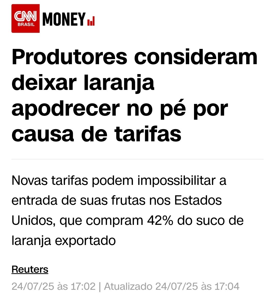ViLiMiGu_Tex's tweet image. "Eu vejo que pode realmente já ficar fruto no pé por não ter mercado e você não vai gastar para tirar e não ter para quem vender", diz um produtor...
Lamentável.