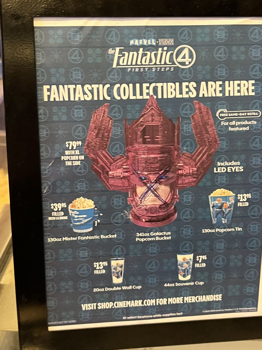 savannahcandle's tweet photo. @Cinemark why advertise the Galactus popcorn bucket but put them out weeks before the movie so they’re sold out on preview night. https://t.co/xFDWXkVfz6