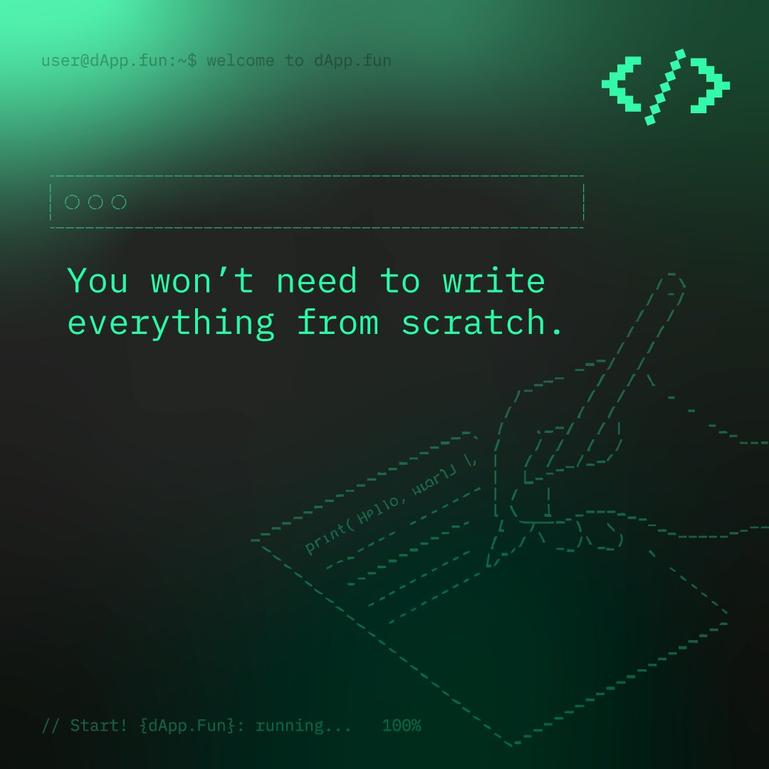 You won’t need to write everything from scratch.

You’ll describe it. The infra will build itself.

Web2 knows this.

Web3’s just catching up.

dApp.fun is your first step into AI-native onchain dev.