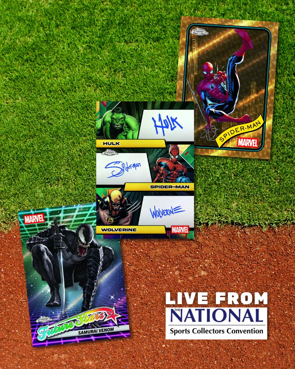 RealBreaksLive's tweet image. We're breaking LIVE from the 2025 National in Chicago July 30 to August 3!📢
Join us for 2025 Topps Marvel Comics Chrome Full Case Pick Your Character break on July 30th. Marvel fans won’t want to miss this one!
📲 Get the app and grab your spots when they drop:…