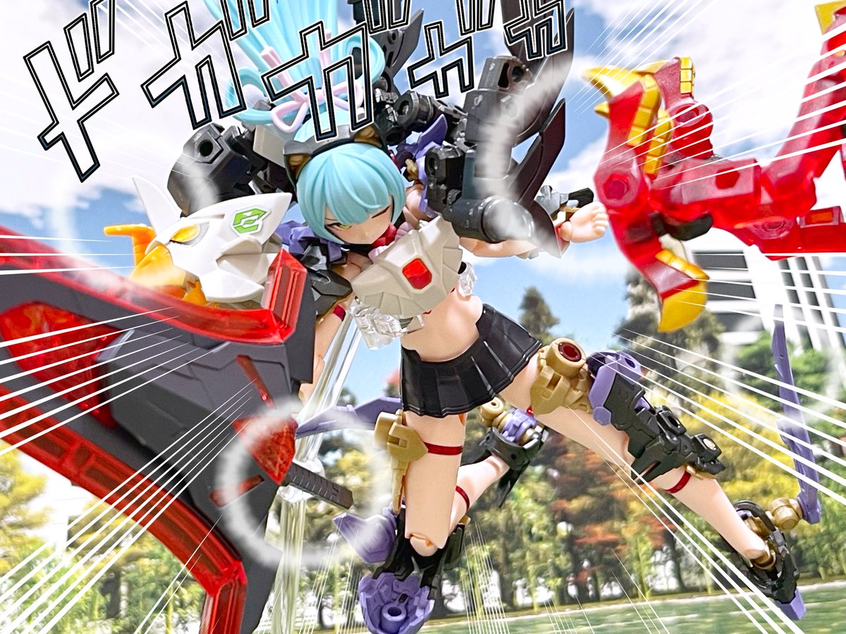 siguretobi's tweet image. #プラモデル好きと繋がりたい
#美プラとSD
美プラとSD『剣突き立つ公園』その35
戦闘開始❗️けど様子が…⁉️😳💦