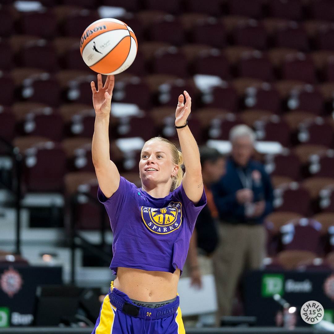 chrisphoto15's tweet image. Warming up at @MoheganSun arena for tonight's #WNBA game between the @LASparks and the @ConnecticutSun Tip-off at 7pm.