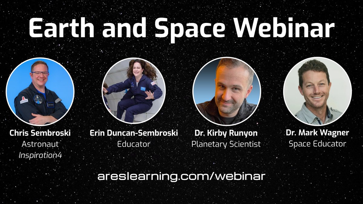 Mark Wagner, Ph.D. (@markwagner) on Twitter photo On Tuesday at 3 PM PDT, <a href="/nasaman58/">Dr. Kirby Runyon</a> and I are hosting Inspiration4 astronaut <a href="/ChrisSembroski/">Chris “Hanks” Sembroski</a> and his wife, educator Erin Duncan-Sembroski for a FREE webinar with Q&A. Register here NOW: areslearning.com/webinar/
#astrogeology #earthandspacescience #spaceeducation #stemeducation On Tuesday at 3 PM PDT, <a href="/nasaman58/">Dr. Kirby Runyon</a> and I are hosting Inspiration4 astronaut <a href="/ChrisSembroski/">Chris “Hanks” Sembroski</a> and his wife, educator Erin Duncan-Sembroski for a FREE webinar with Q&A. Register here NOW: areslearning.com/webinar/
#astrogeology #earthandspacescience #spaceeducation #stemeducation