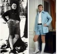 WillBlackWriter's tweet image. Trump Hitler trending because the dwindling MAGA mob doesn't like people saying the words Trump and Hitler close together. For instance, when comparing the narcissist Trump to egomaniac Hitler. Or their fascism
So don't compare Trump to Hitler, even if you see many resemblances