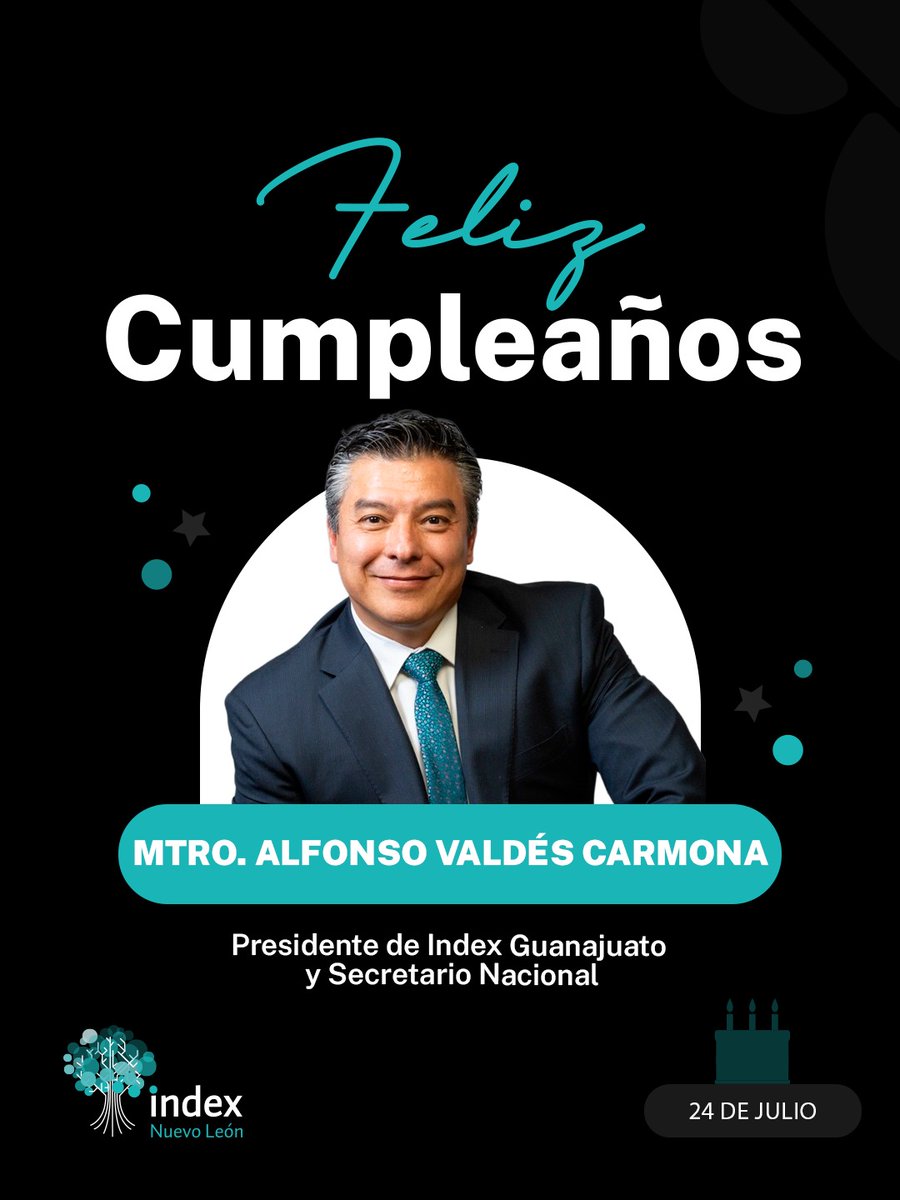 🎉 ¡Feliz cumpleaños, Mtro. Alfonso Valdés Carmona!
Desde Index Nuevo León celebramos tu liderazgo y entrega como Presidente de Index Guanajuato y Secretario Nacional.

Te deseamos un nuevo año lleno de salud, logros y satisfacciones personales y profesionales.

¡Enhorabuena!