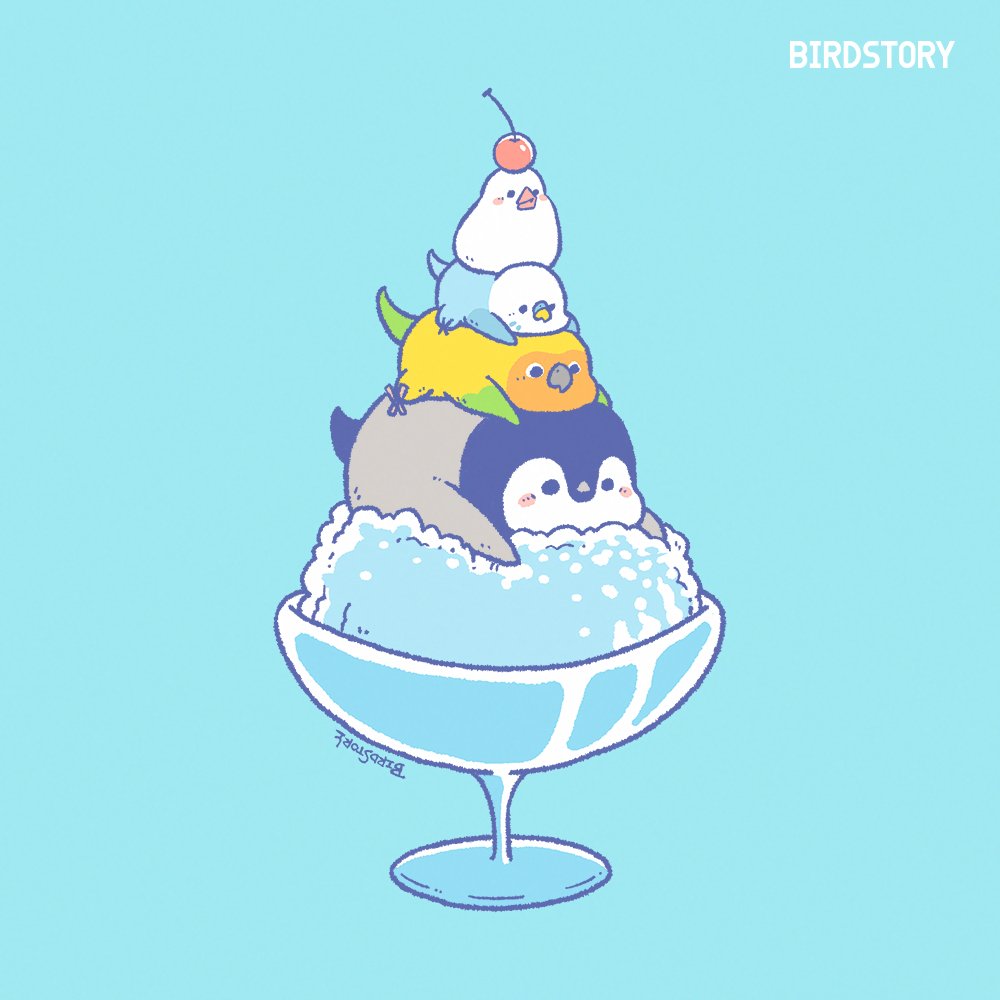 Birdstory_pic's tweet image. おはようございます。
本日は7月25日。
かき氷の別名の夏氷、なつごおりの語呂合わせから、かき氷の日とのことです🍧
#BIRDSTORY
#かき氷の日 #コウテイペンギン #コガネメキシコインコ