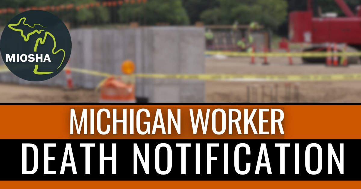 🚨<a href="/MI_OSHA/">MIOSHA</a> has recorded its 19th workplace fatality of 2025.

A 50-year-old highway maintenance worker died after being struck by a car.

Every loss is a reminder: safety must stay a top priority.

🔗 Michigan.gov/MIOSHAfataliti…
➡️ Michigan.gov/CET