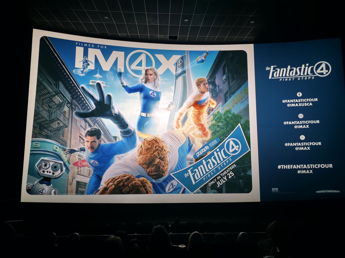 ComputerWhiz99's tweet image. About to watch the FAN FIRST EVENT of #FantasticFour only @AMCTheatres and only in the best @IMAX ❤️🔥❤️🔥🍿🍿🍿
The theatre is packed and oh my huge head is getting all the attention right now. 😂🍿
Thank you again @Marvel for this outstanding production. 👏🏿 Kudos the Digital…