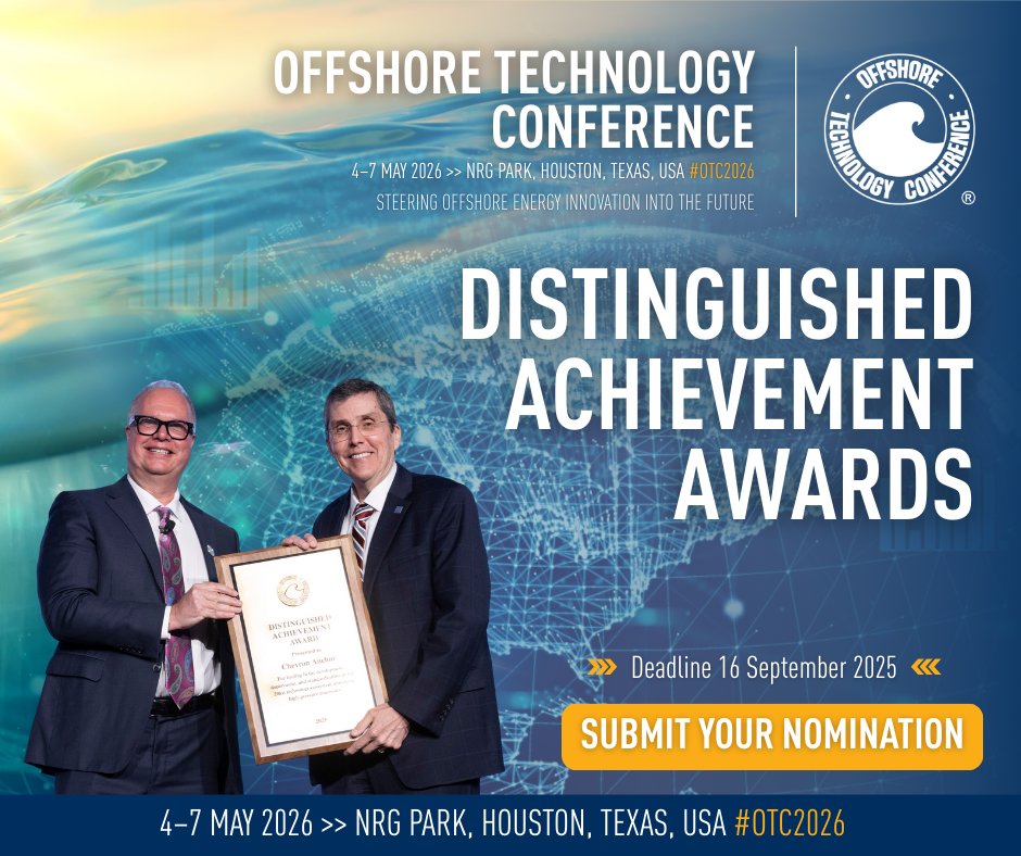 Marine Technology Society (@mtsociety) on Twitter photo π£ Help us find the best and brightest in the offshore energy sector by submitting your nominations for the prestigious OTC Distinguished Achievement Award! π 
π Submit your nominations by 16 September at hubs.ly/Q03yRmfK0 
#IndustryAwards #OffshoreTechnology π£ Help us find the best and brightest in the offshore energy sector by submitting your nominations for the prestigious OTC Distinguished Achievement Award! π 
π Submit your nominations by 16 September at hubs.ly/Q03yRmfK0 
#IndustryAwards #OffshoreTechnology
