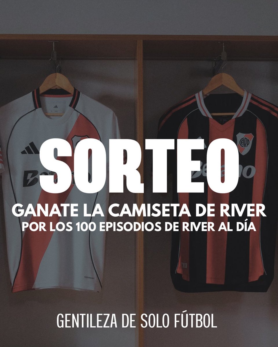 juanbalbi9's tweet image. 🚨 ¡NUEVO SORTEO! Segunda chance para ganar la camiseta en River al Día.
✅ ¿Cómo participar? Seguí el podcast en Spotify y comentá con qué delantera tiene que jugar el equipo: open.spotify.com/episode/58U1jf…
🫡 Gentileza de solofutbol.com