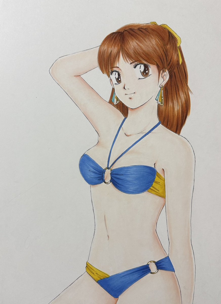 ayumu75ak's tweet image. 朝イチで告知なんぞしましたので、こちらであらためておはようございます金曜日😅
今日も猛暑なので涼しくなりそうなサービスショット投げておきます。最近こんなんばっかりでスミマセン…
#アナログ絵
#超音戦士ボーグマン