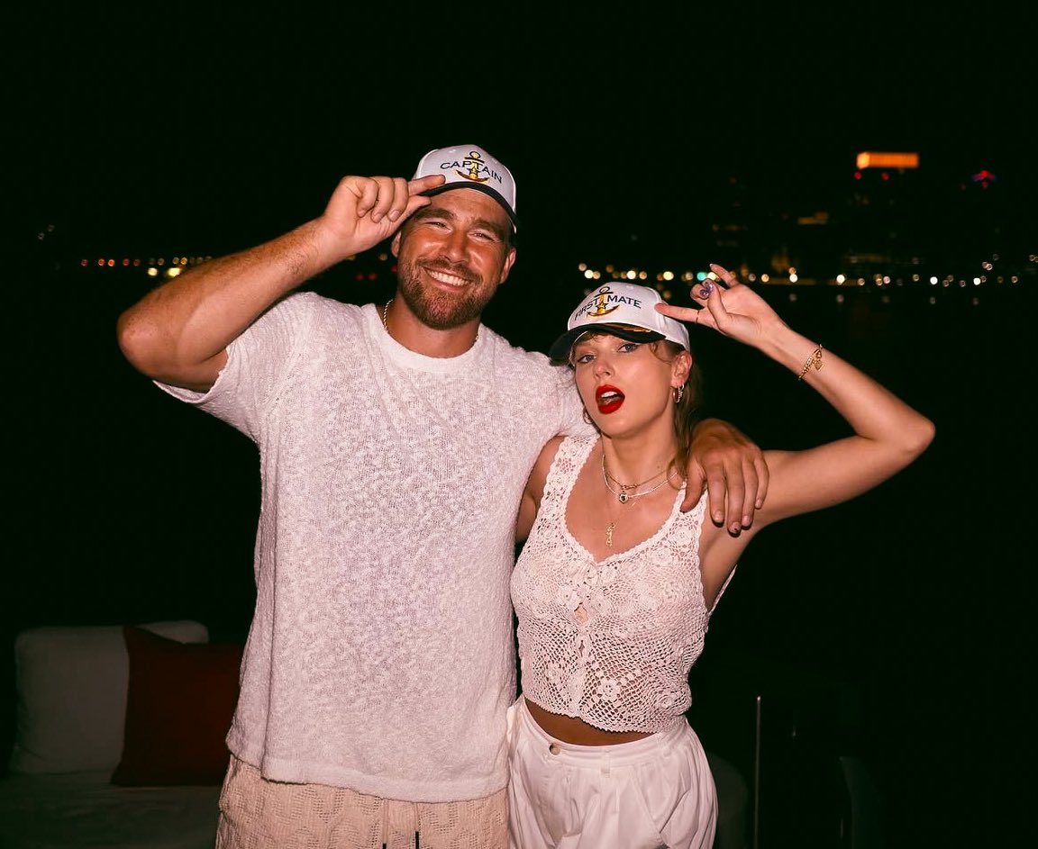 abbystanfordx's tweet image. taylor and travis if they were committed to any editing style that wasn’t THAT filter 🫡😂