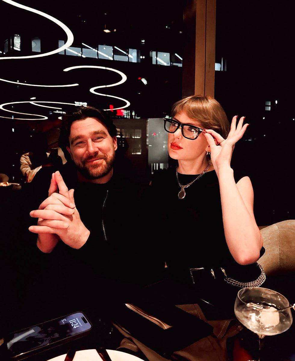 abbystanfordx's tweet image. taylor and travis if they were committed to any editing style that wasn’t THAT filter 🫡😂