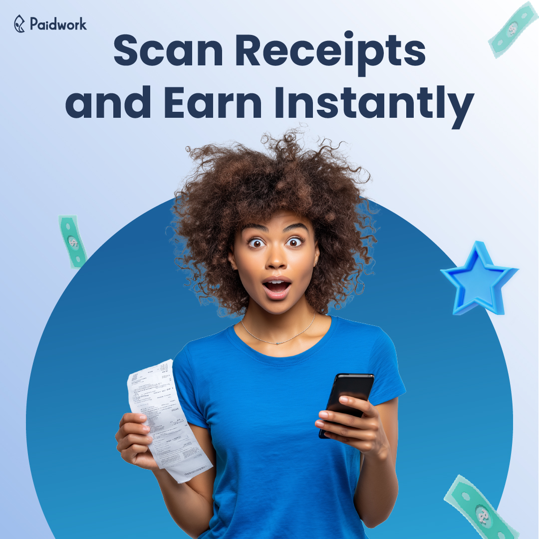 Turn your receipts into real earnings with Paidwork. Just snap a photo and get paid instantly.
Start earning effortlessly today. 📷
