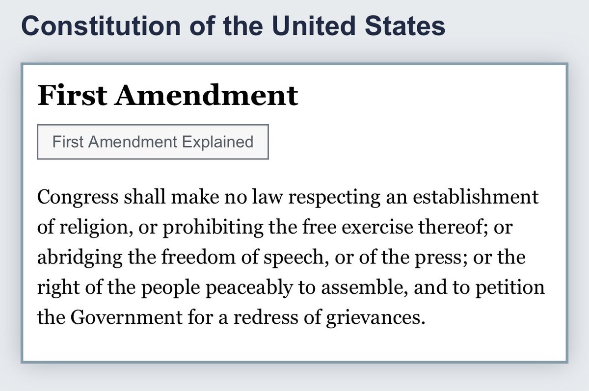 coope38010's tweet image. Congress shall make no law…