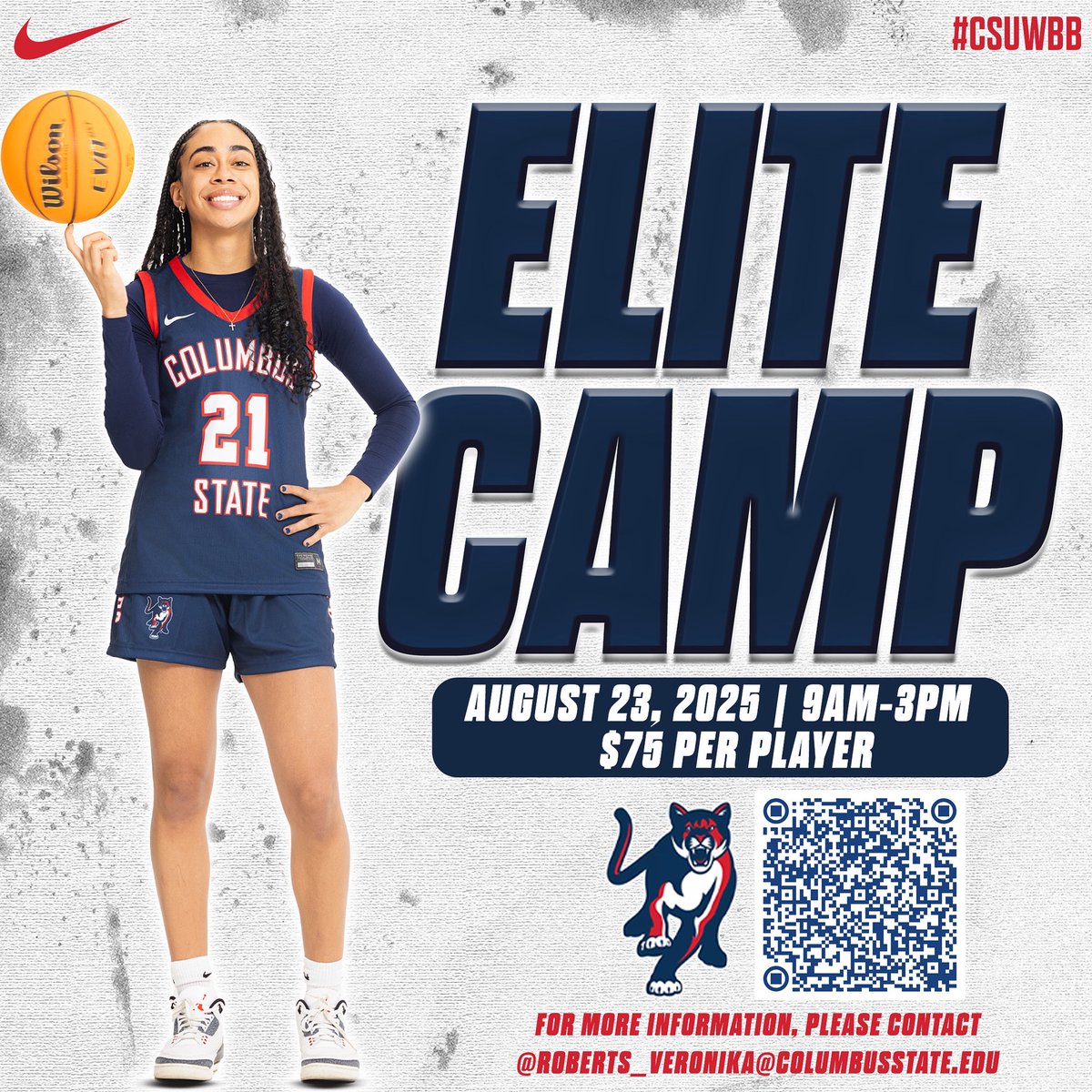 CSUCougarsWBB's tweet image. 🚨 JUST 1 MONTH OUT! 🚨
CSU WBB ELITE CAMP is coming up fast!
✅ Full coaching staff in attendance
✅ Meet the team, campus tour, and Q&A session
Let’s see who’s ready to compete! 🔥
#CSUWBB #GoCSU