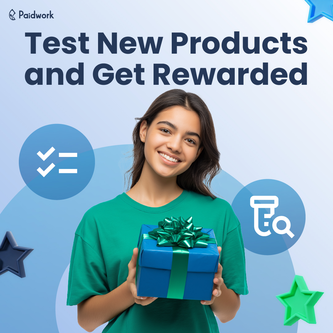 📷 Try new products and share your opinion, Paidwork pays you for it. Your feedback is valuable. Start testing and earning today.