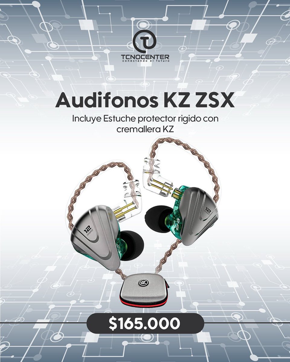 TcnocenterC's tweet image. 🎧 ¡Potencia tu música con los KZ ZSX! 🎧
En #Tcnocenter tenemos los audífonos que llevan tu experiencia al siguiente nivel.
✅ 6 drivers híbridos por lado para un sonido detallado y potente
✅ Diseño ergonómico y cómodo
✅ Incluye estuche rígido con cremallera