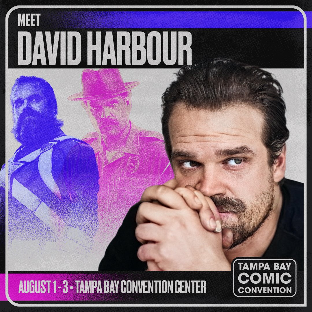 📣 Welcome <a href="/DavidKHarbour/">David Harbour</a> to Tampa Bay Comic Convention!!

📸 Photo ops available now: bit.ly/4m9GyhH