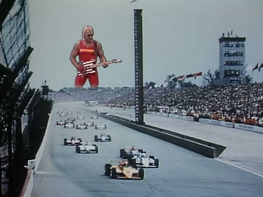 Keith Johnson (@doctorindy500) on Twitter photo RIP Hulk Hogan.
In the music video for the song "Real American", the montage features Hulk in front of a picture of the start of the 1984 Indianapolis 500.
#Indy500 <a href="/IMS/">Indianapolis Motor Speedway</a> RIP Hulk Hogan.
In the music video for the song "Real American", the montage features Hulk in front of a picture of the start of the 1984 Indianapolis 500.
#Indy500 <a href="/IMS/">Indianapolis Motor Speedway</a>