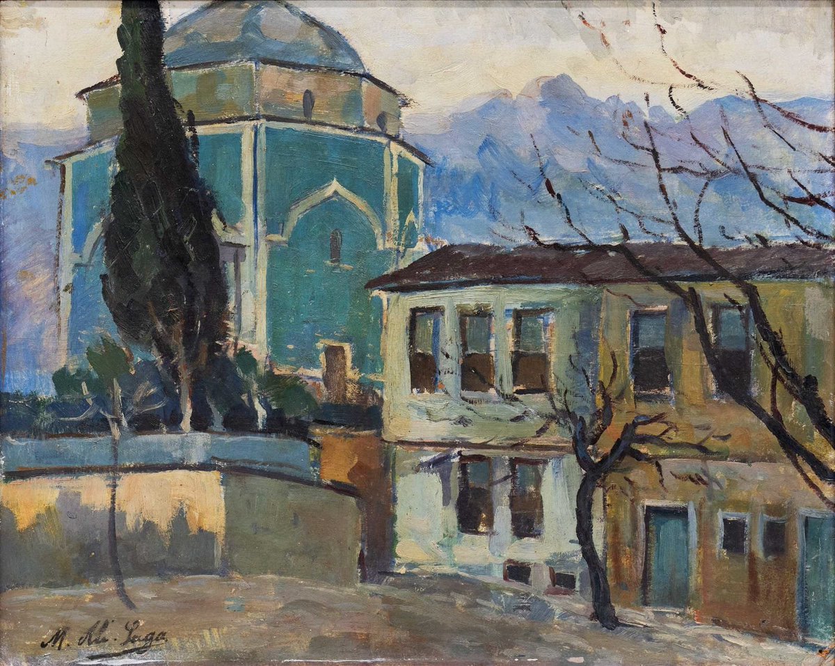 Asker-Ressamlardan Mehmet Ali Laga'nın Yeşil Türbe'si.