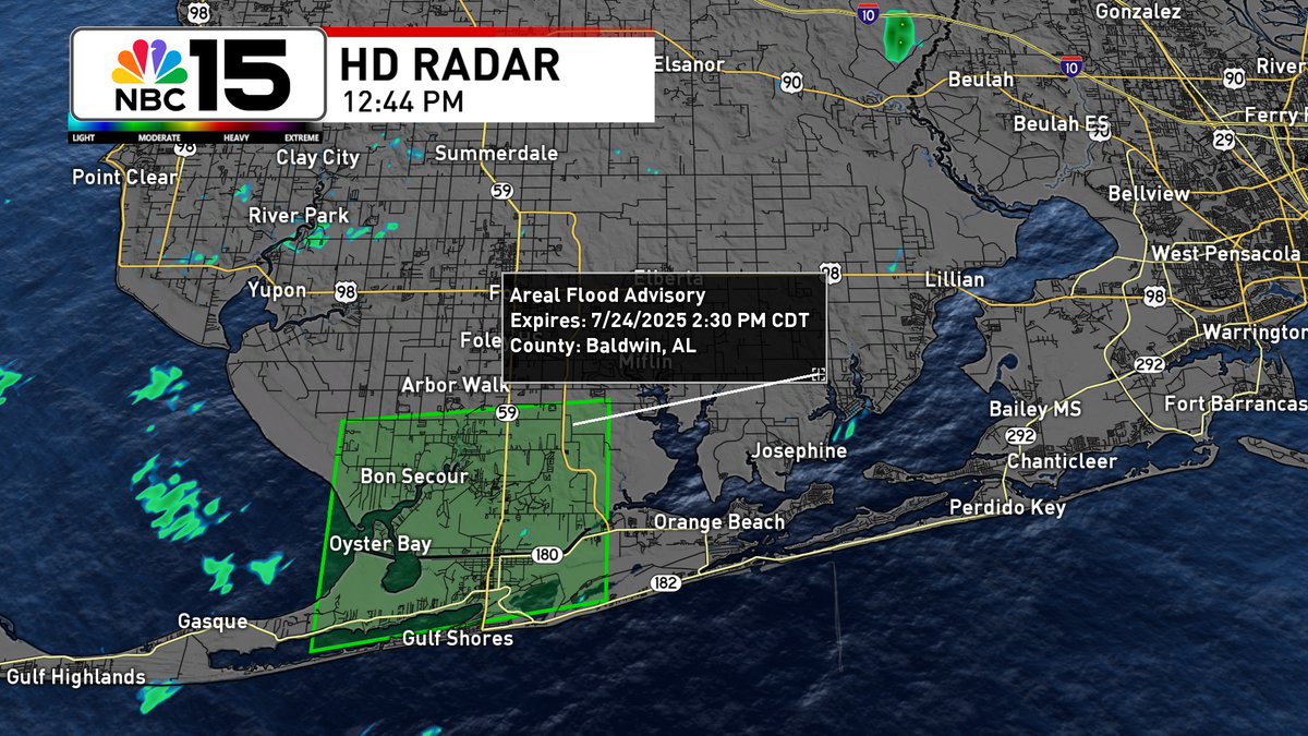 Kelly_WPMI's tweet image. Flood Advisory is in effect for parts of S Baldwin County until 2:30PM. Bon Secour may experience flooding. Flood Advisory is also up in Okaloosa County until 3:15PM. Some locations impacted include Wright, Eglin AFB, Valparaiso, & Eglin Village @mynbc15 mynbc15.com/weather