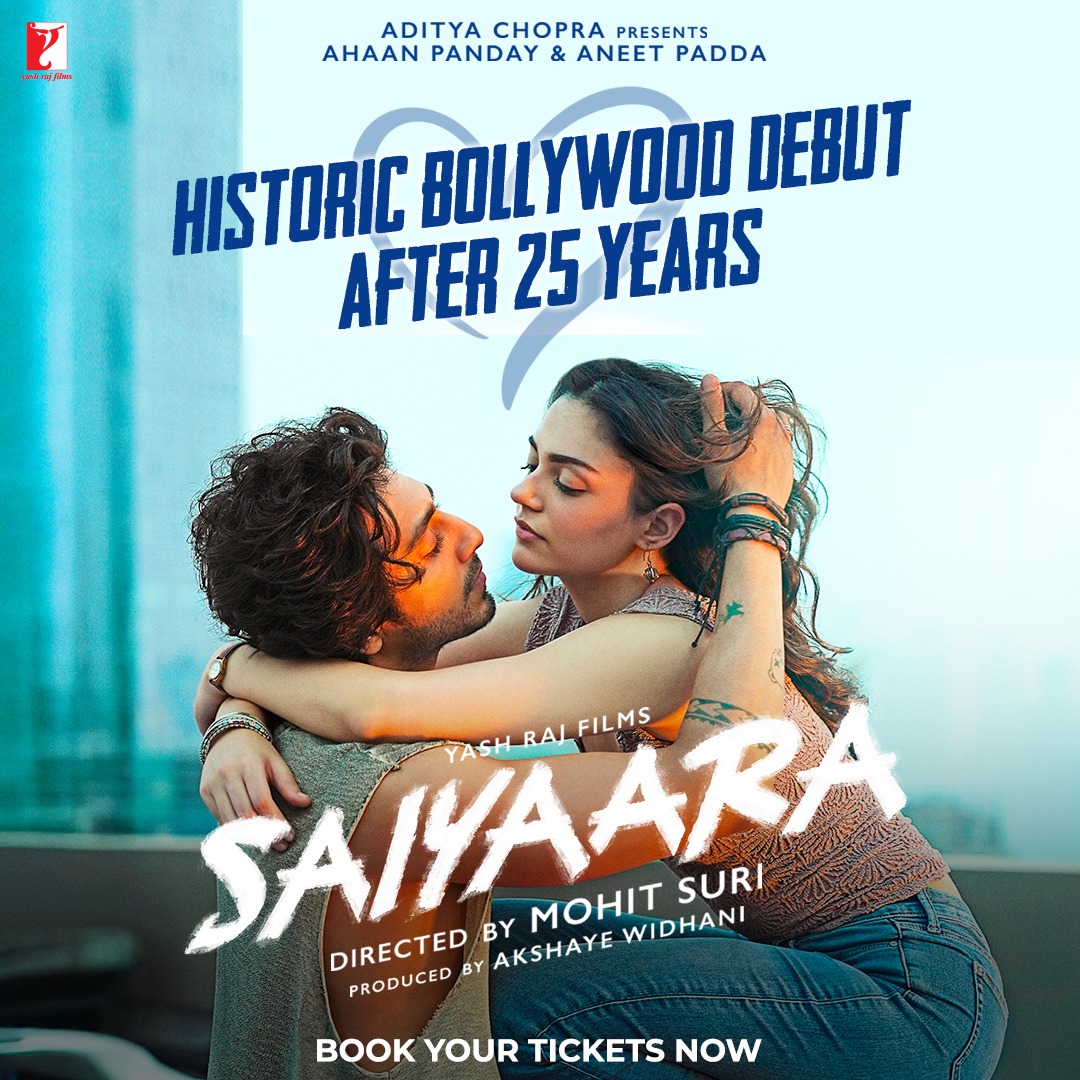 PharsFilm's tweet image. After 25 long years, we’re finally witnessing the kind of euphoria and hysteria that marked the arrival of Kaho Naa... Pyaar Hai.
The launch of debutants Ahaan Panday and Aneet Padda is nothing short of historic — a thrilling moment for the Hindi film industry. 💫