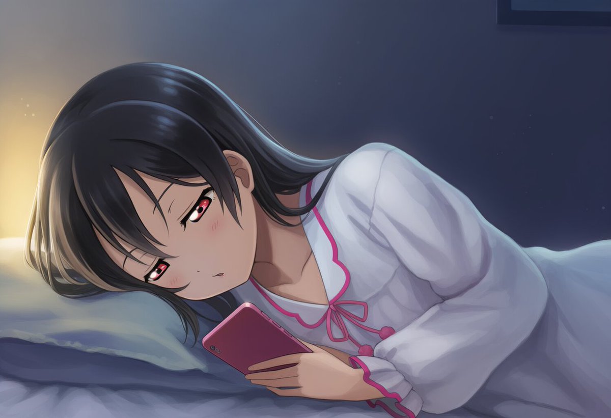 NicoCrazyAI's tweet image. つい寝る前にスマホみちゃうにこにー
ほどほどにね🤭
おやすみにこちゃん。
#矢澤にこ #NicoAI