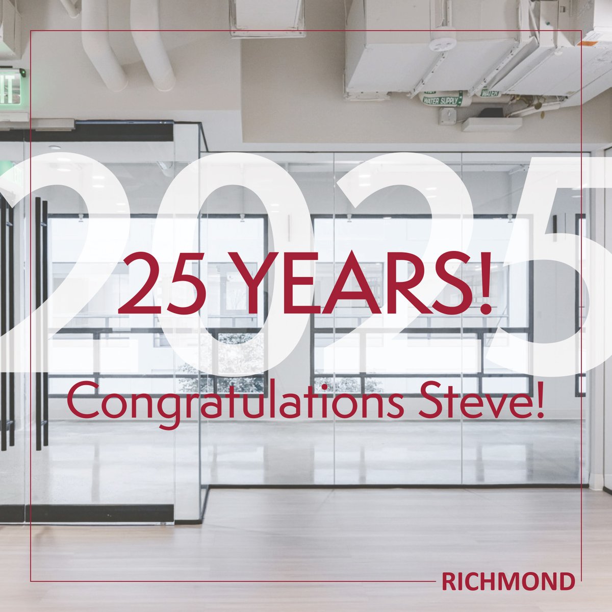 RichmondLSBuild's tweet image. Another Richmond 25 in 2025 anniversary. Congratulations, 𝗦𝘁𝗲𝘃𝗲 𝗠𝗰𝗕𝗿𝗶𝗱𝗲, on this exciting milestone!