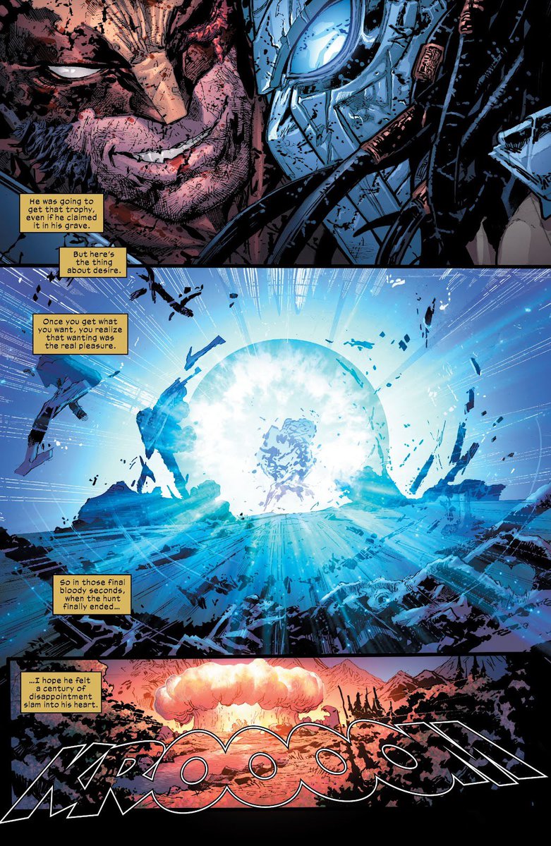 "Here’s the thing about desire. Once you get what you want, you realize that wanting was the real pleasure." - Wolverine
Predator vs Wolverine #4